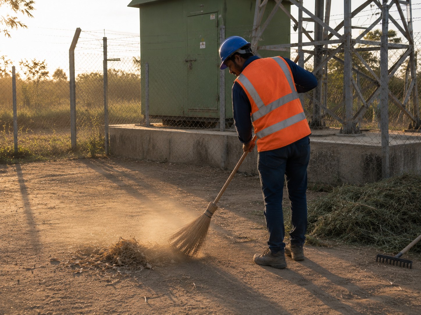 Site being swept and cleared by an MGP operations technician.